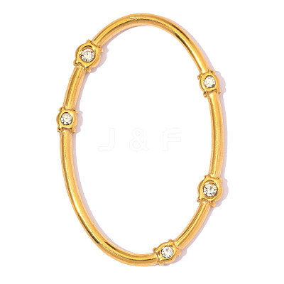 304 Stainless Steel with Crystal Rhinestone Pendants RB-OY001-80G-02-1