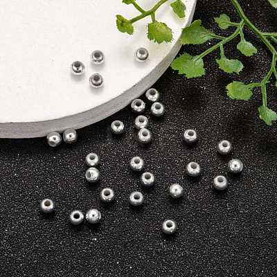 Plating Plastic Acrylic Round Beads PACR-L003-4mm-S-1