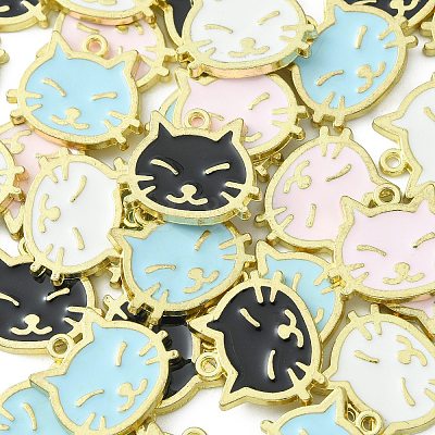 40Pcs 4 Colors Alloy Enamel Pendants ENAM-CJ0004-16-1
