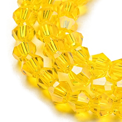 Transparent Electroplate Glass Beads Strands GLAA-F029-4mm-C22-1