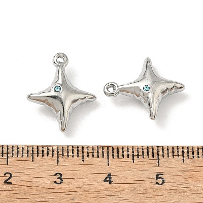 304 Stainless Steel Rhinestone Pendants X-STAS-L308-04C-P-1