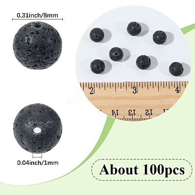 2 Strands Natural Lava Rock Beads Strands G-SP0001-28-1