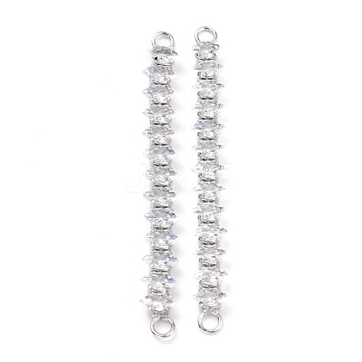 Brass Clear Horse Eye Cubic Zirconia Links Connectors ZIRC-G170-21P-1