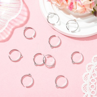 SHEGRACE Adjustable Brass Ring Components XGR0088P-132P-1