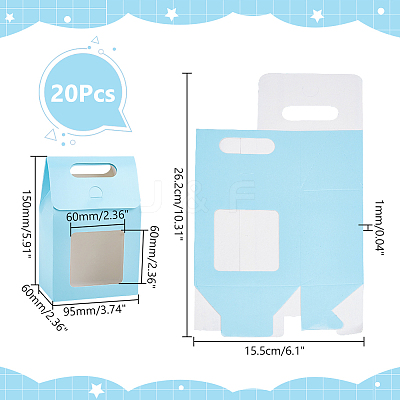 Paper Gift Storage Boxes with Visible Window CON-WH0110-003A-01-1