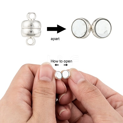 Brass Magnetic Clasps with Loops KK-H361-S-1