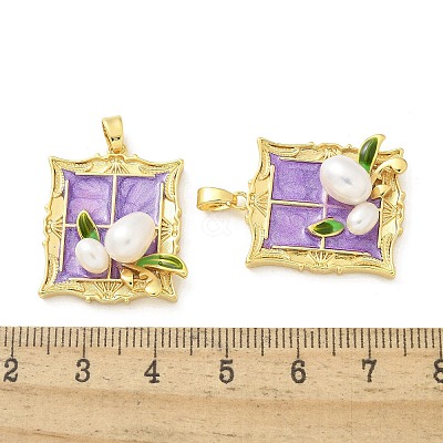 Brass Enamel Pendants KK-Z083-13G-1