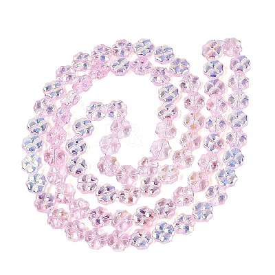 Baking Paint Electroplate Transparent Glass Beads Strands EGLA-Q136-04A-04-1