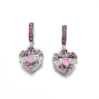 Rack Plating Alloy Enamel European Dangle Charms MPDL-N039-215-1
