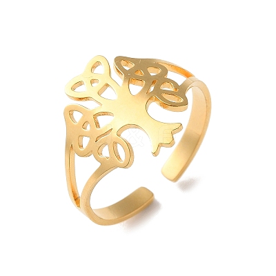 304 Stainless Steel Adjustable Cuff Rings RJEW-L129-03G-1