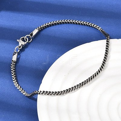 304 Stainless Steel Curb Chian Bracelets for Women Men BJEW-K240-12A-AS-1
