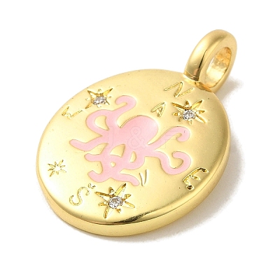 Brass Micro Pave Cubic Zirconia Pendants KK-Z042-23G-03-1