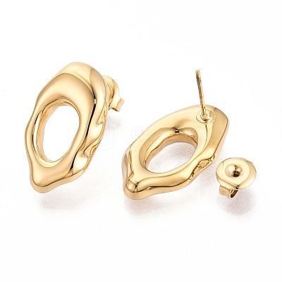 Nuggets 304 Stainless Steel Stud Earrings EJEW-T047-11G-1