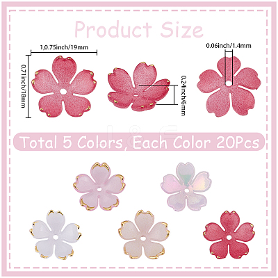 120Pcs 6 Colors Acrylic Bead Caps OACR-BM0001-11B-1