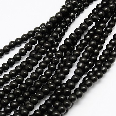 1 Strand Dyed Black Round Synthetic Turquoise Beads Strands X-TURQ-G106-6mm-02C-1