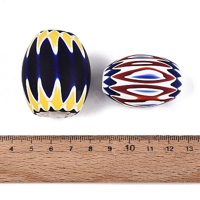 Handmade Millefiori Glass Barrel Beads LA-N002-31-1