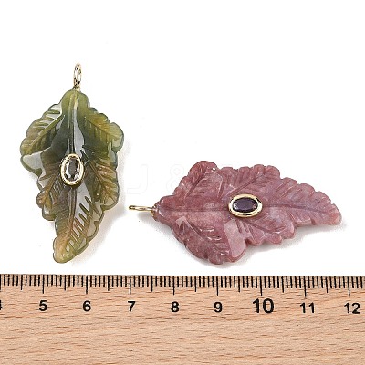 Natural Indian Agate Carved Pendants G-K372-06G-05-1