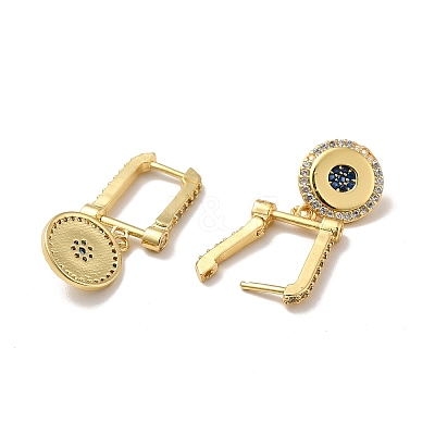 Brass Cubic Zirconia Hoop Earrings KK-H433-57G-1