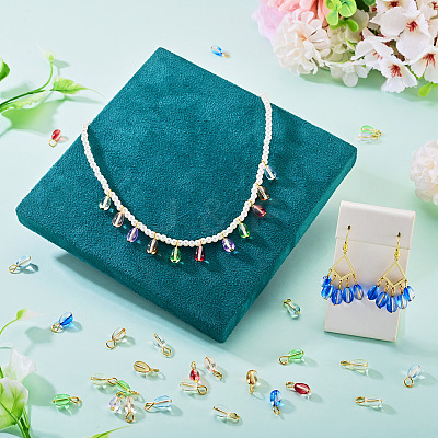 110Pcs 11 Colors Glass Pendants PALLOY-TAC0298-1