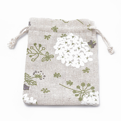 Polycotton(Polyester Cotton) Packing Pouches Drawstring Bags ABAG-T006-A07-1