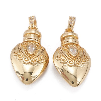 Brass Micro Pave Cubic Zirconia  Pendants ZIRC-C024-04G-1