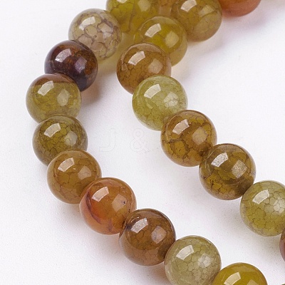 Natural Crackle Agate Stone Bead Strands G-R193-16-6mm-1