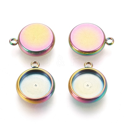 Ion Plating(IP) 304 Stainless Steel Pendant Cabochon Settings STAS-K202-03D-M-1