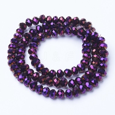 Electroplate Transparent Glass Beads Strands EGLA-A034-T2mm-UA06-1