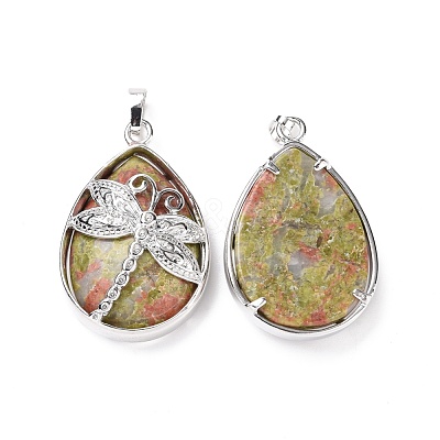 Natural Unakite Pendants G-G900-01P-12-1