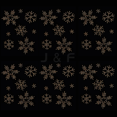 Snowflake Pattern Hotfix Rhinestones DIY-WH0430-205D-1