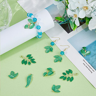20Pcs 4 Style Rack Plating Alloy Enamel Pendants FIND-FH0007-31-1