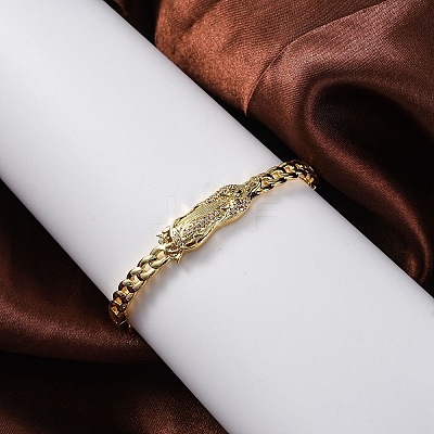 Rack Plating Brass Micro Pave Cubic Zirconia Hinged Bangles BJEW-H624-04G-1