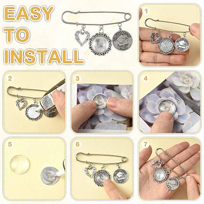 DIY Flat Round Alloy Commemorative Photo Pendants Making Kits DIY-FS0009-23-1