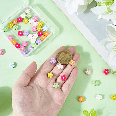 54Pcs 9 Colors Baking Paint Alloy Handmade Beads FIND-SC0020-42-1