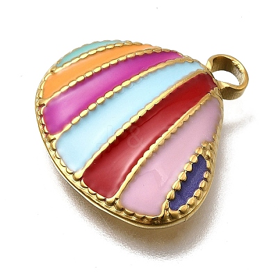 304 Stainless Steel Enamel Pendants STAS-Z163-21G-06-1