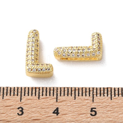 Rack Plating Brass Micro Pave Cubic Zirconia Slide Charms KK-C084-34G-L-1