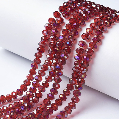 Electroplate Transparent Glass Beads Strands EGLA-A034-T3mm-F03-1
