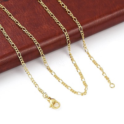 Brass Figaro Chains Necklace for Women X-NJEW-P265-28G-1
