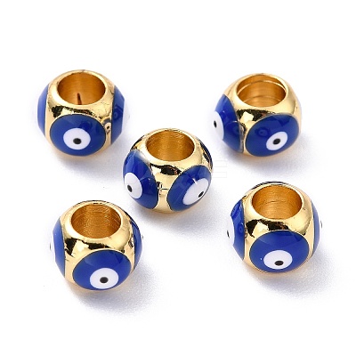 Real 18K Gold Plated Brass European Beads KK-A155-28G-D-1