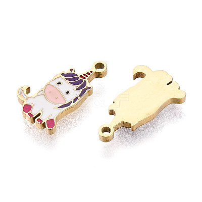 304 Stainless Steel Enamel Charms STAS-L022-289G-1