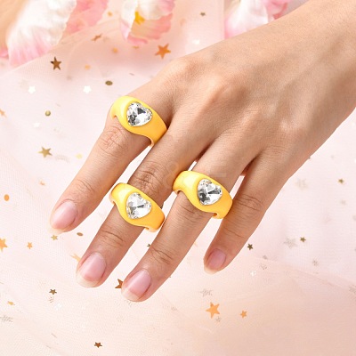 Opaque Acrylic Finger Rings RJEW-Q162-001E-1