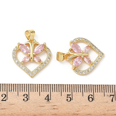 Brass Micro Pave Cubic Zirconia Pendants KK-L243-14G-04-1