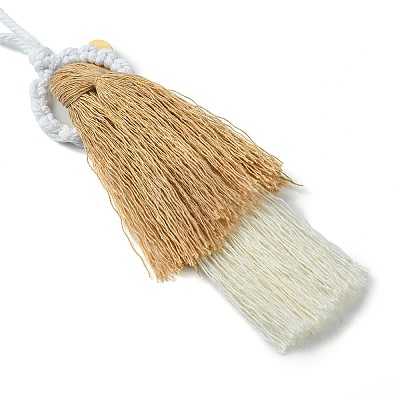 Handmade Macrame Cotton Angel Hanging Ornaments HJEW-JM02711-01-1