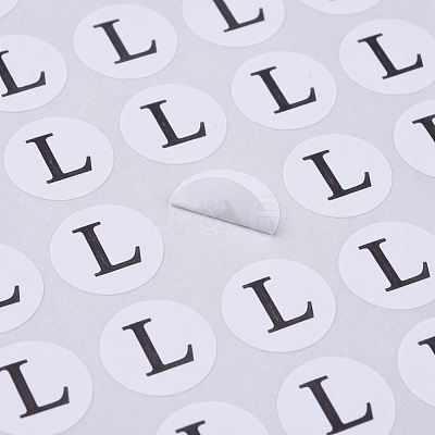 L Sizes Clothing Size Round Sticker Labels AJEW-WH0014-76E-1