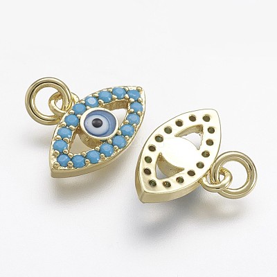 Brass Micro Pave Cubic Zirconia Charms ZIRC-F041-02G-1
