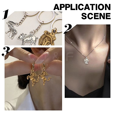 64Pcs 8 Styles Tibetan Style Alloy Pendants FIND-AR0005-03-1