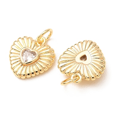 Valentine's Day Brass Pave Cubic Zirconia Charms CU-K002-44G-B-1