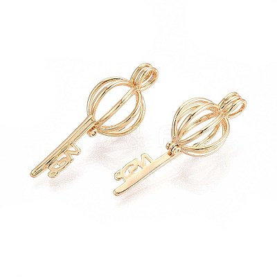 Brass Bead Cage Pendants LS-KK-P115-07G-01-1