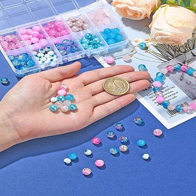 10 Styles Spray Painting & Baking Paint Glass Beads GLAA-YW0003-57-1