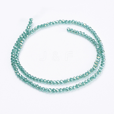 Electroplate Glass Beads Strands X-GLAA-F076-FR04-1